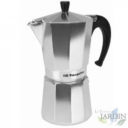 Cafeteira italiana Orbegozo em alumínio. Capacidade para 9 xícaras.