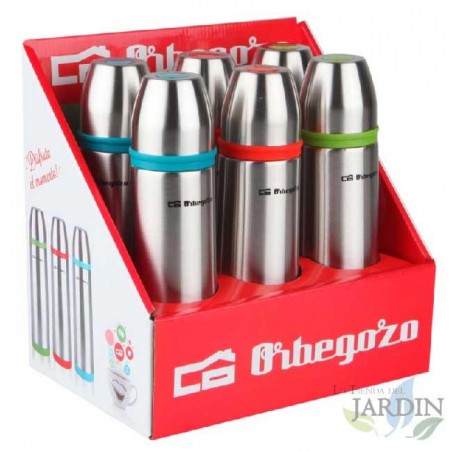 Set de 6 thermos liquide 3 couleurs Orbegozo. Capacité 500ml