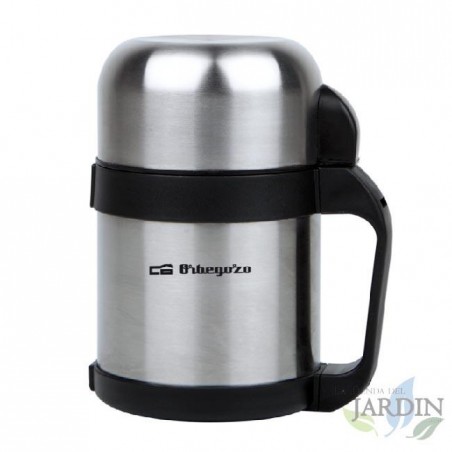 Garrafa térmica Orbegozo para líquidos e sólidos. Capacidade de 750 ml. Fabricada em aço inoxidável.