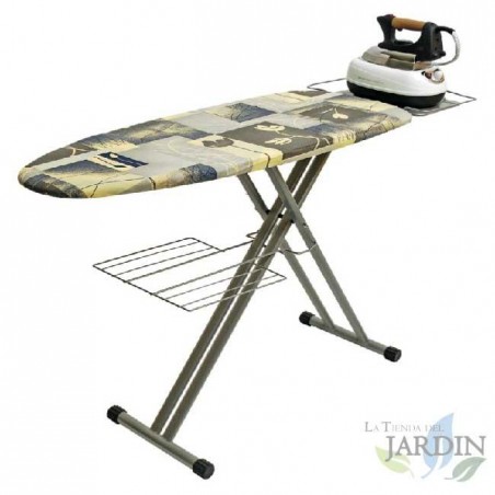 Tábua de passar roupa 117x40 cm, Mesa de passar roupa com grade de aço, altura ajustável até 93 cm, fácil de passar