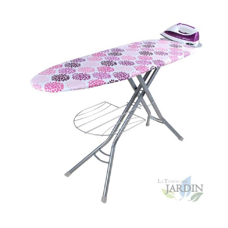 Tábua de passar roupa. Fabricada em malha de aço. Altura ajustável até 92 cm. Dimensões: 122 x 38 cm.