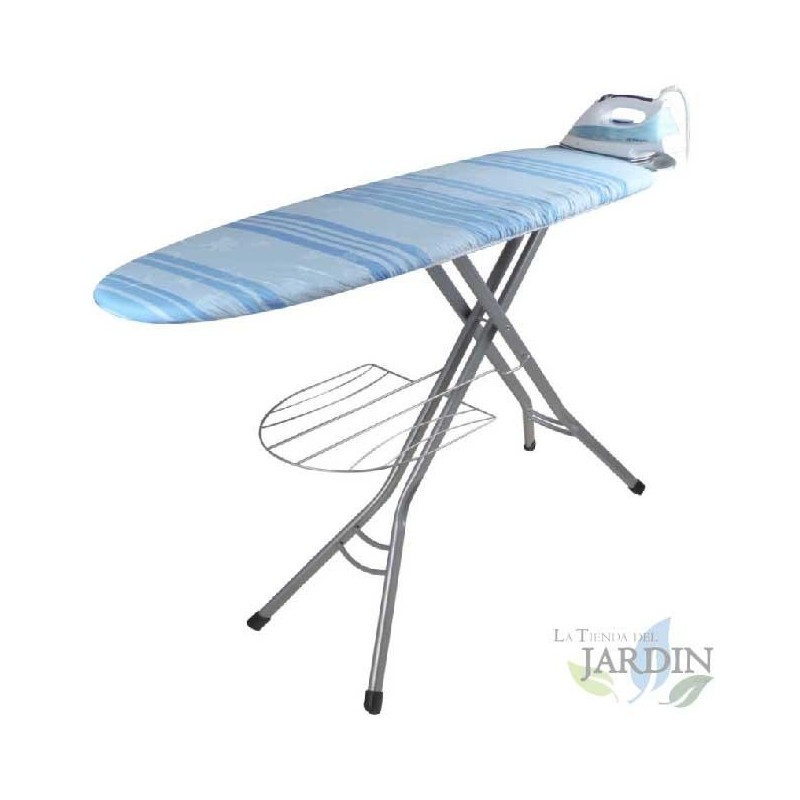 Orbegozo ironing board. Adjustable height up to 92 cm. Dimensions: 122 x 38 cm. 100% cotton cover.