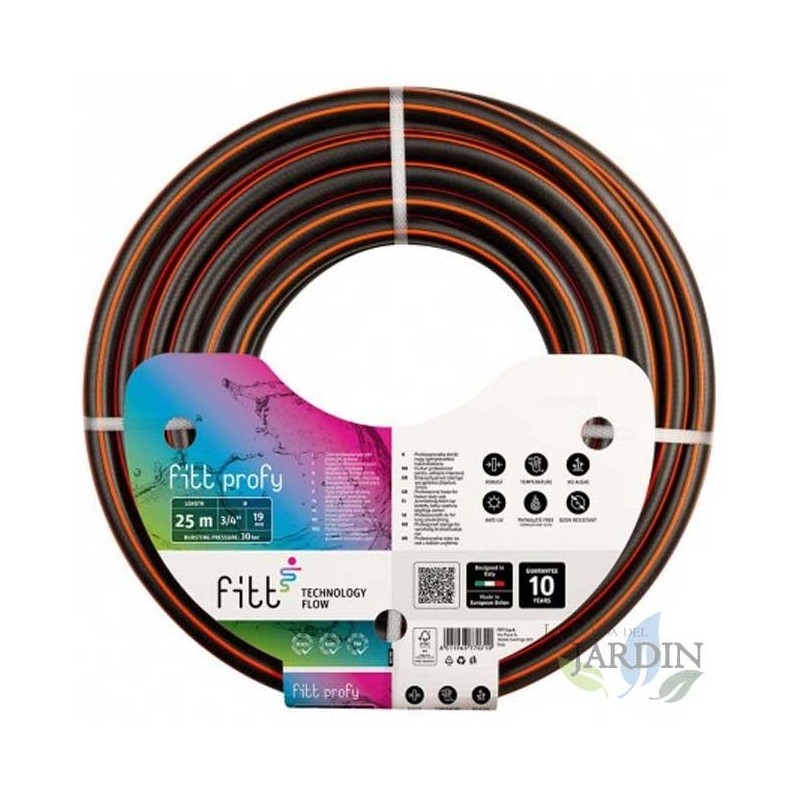 Garden irrigation hose 15mm 5/8" 50m. High pressure, 3-layer PVC, professional. Ozone resistant and algae resistant.