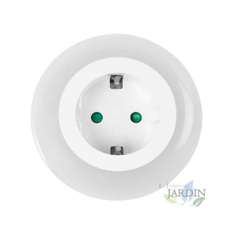 Prise VDE Orbegozo avec veilleuse LED 3 couleurs (bleu, vert et blanc)