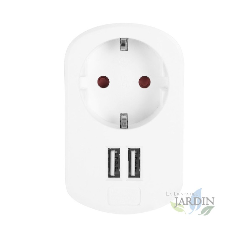 Enchufe Orbegozo con doble puerto USB y toma eléctrica 3680W - Carga y alimentación simultánea Enchufe Orbegozo con doble puerto USB y toma eléctrica 3680W - Carga y alimentación simultánea