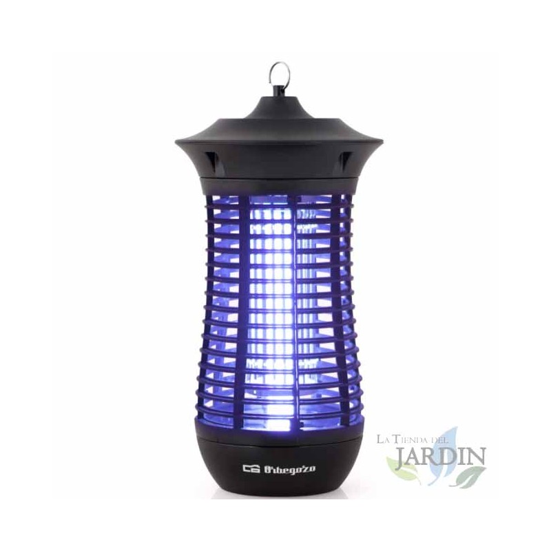 Mata-mosquitos elétrico Orbegozo de 18 W. Cobre 160 m² e elimina insetos com tecnologia de choque elétrico.