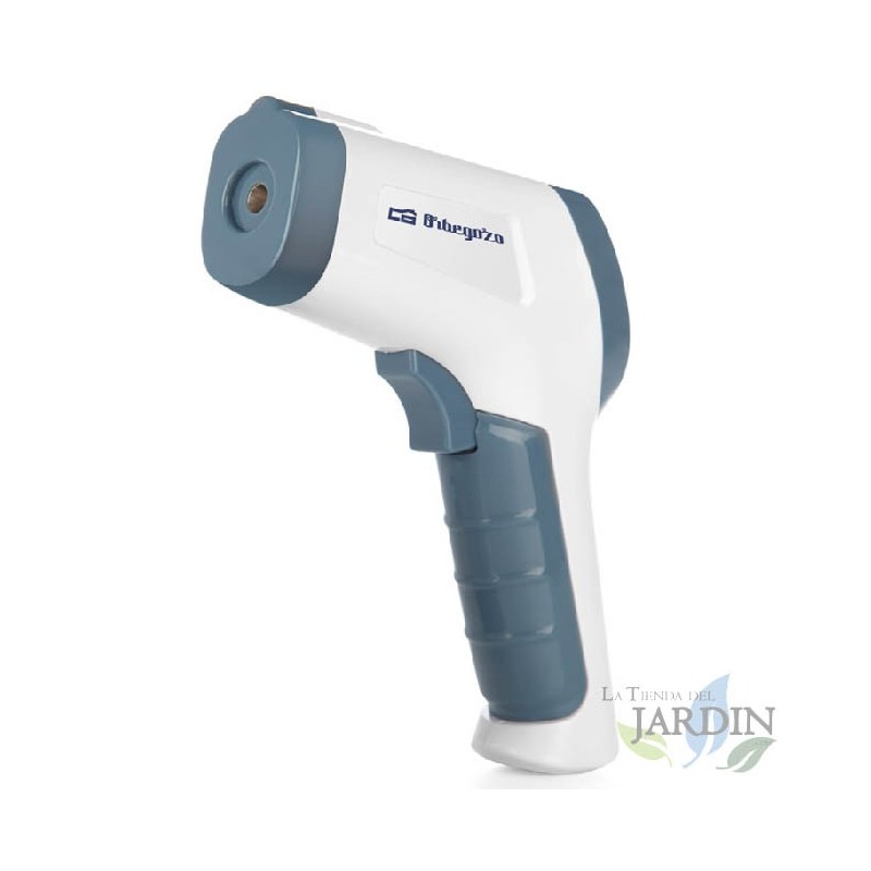 Termometro a infrarossi Orbegozo. 2 modalità di funzionamento: CORPO (32-43ºC) e SUPERFICI (0-100ºC).