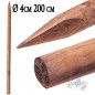 Estaca para arboles 4 cm x 200cm, poste tutor de madera redondos con punta, empalizadas, Estaca de fijacion, tutores