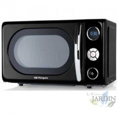 Micro-ondas Orbegozo 20L estilo vintage, 700W, grelha de quartzo de 900W, 10 níveis de potência, temporizador digital de 95 minu