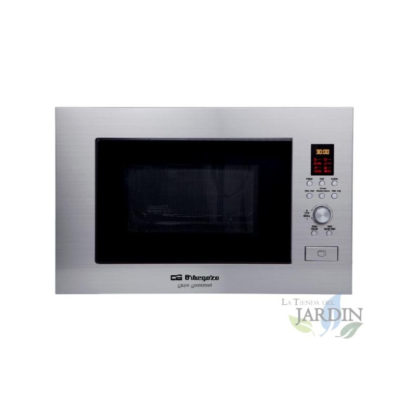 Orbegozo 900W Einbau-Mikrowelle. 1000W Grill. 23L Fassungsvermögen. Edelstahl.