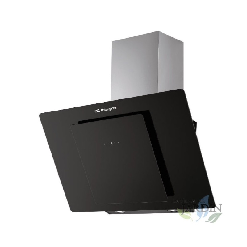 Cappa decorativa in vetro Orbegozo. 1 motore da 210W. Classe di efficienza energetica D.