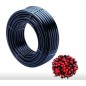 Tropfschlauch 16 mm x 100 Meter, schwarze Farbe + 100 einstellbare Tropfer 0 bis 70 Liter/Stunde Tropfschlauch 16 mm x 100 Meter, schwarze Farbe + 100 einstellbare Tropfer 0 bis 70 Liter/Stunde