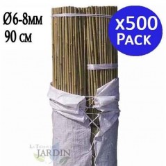 500 x Tuteur en Bambou 90 cm, 6-8 mm. Baguettes de bambou, canne de bambou écologique pour soutenir les arbres