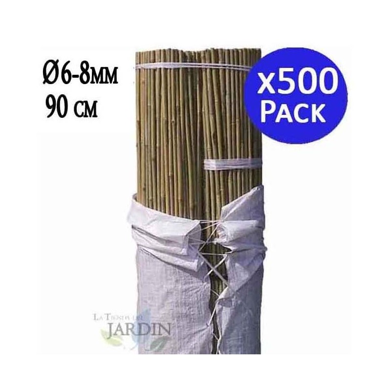 500 x Tuteur en Bambou 90 cm, 6-8 mm, Tubes en Bambou pour Plantes et Arbres, Baguettes de bambou, Canne de bambou, Tuteurs