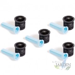 Lot de 5 Buse pour tuyères HE-Van-15 Rain Bird à angle variable. Portée 4 à 4,5 m, haute efficacité et économie d'eau, noir