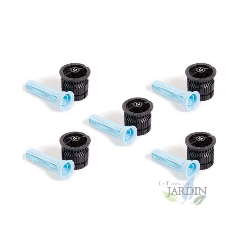 Set di 5 UgelliHE-Van-15 per irrigatore Rain Bird, alta efficienza e risparmio idrico. Portata 4,5 m, nero