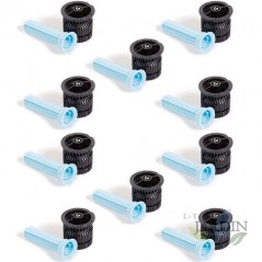 Lot de 10 buses HE-Van-15 pour arroseurs Rain Bird, haute efficacité et économie d'eau. Portée de 4,5 m, noires.