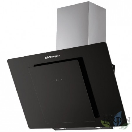  Orbegozo decorative glass hood.  1 210W motor.  Energy efficiency class D. Dimensions: 69.5 x 40.5 x 47 cm.