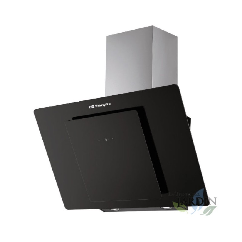 Hotte décorative Orbegozo 90 cm, Classe A avant en verre trempé capacité d'extraction 728 m3/h éclairage LED 4 niveaux de puissa Hotte décorative Orbegozo 90 cm, Classe A avant en verre trempé capacité d'extraction 728 m3/h éclairage LED 4 niveaux de puissa