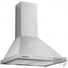 Stainless steel decorative hood. 190W motor. Energy class B. 3 power levels. 2 filters. Width: 70 cm.