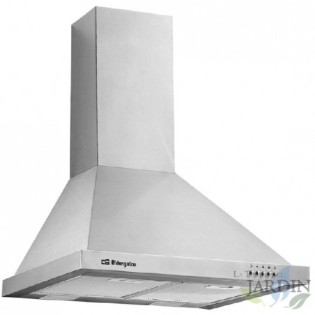  Decorative hood INOX Orbegozo.  190W motor.  Energy class B. 3 power levels.  2 filters.  Width: 70 cm.