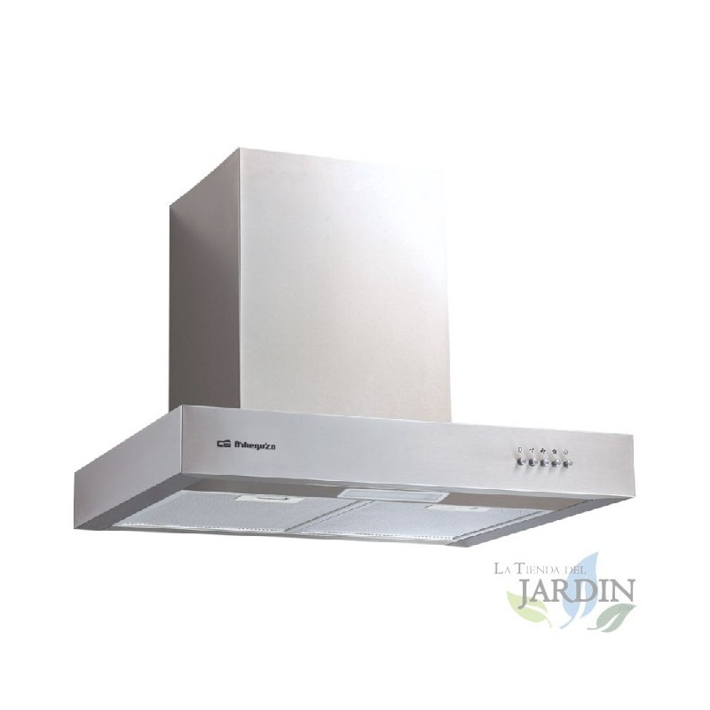 Dekorative Dunstabzugshaube Orbegozo INOX. Energieklasse D. Motor 190 W. Breite: 60 cm.