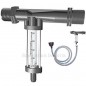 Inyector de fertilizante venturi 25Ø 5mm con caudalimetro. Caudal máximo riego 1630 l/h y abono 1100 litros a 3 bar