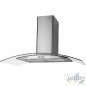 Exaustor de vidro decorativo, motor de 100 W, classe energética B, 2 filtros removíveis Exaustor de vidro decorativo, motor de 100 W, classe energética B, 2 filtros removíveis
