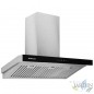 Campana de cocina decorativa con frontal en cristal templado Orbegozo. Clase energética A. Chimenea ajustable. Motor 230 W.