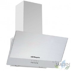 Cappa decorativa in vetro bianco Orbegozo. Classe energetica C. Motore da 105 W. 3 livelli di potenza.