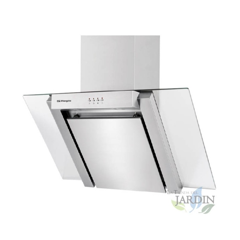 Cappa decorativa Orbegozo in acciaio inox da 190 W. 3 livelli di potenza. Larghezza: 90 cm.