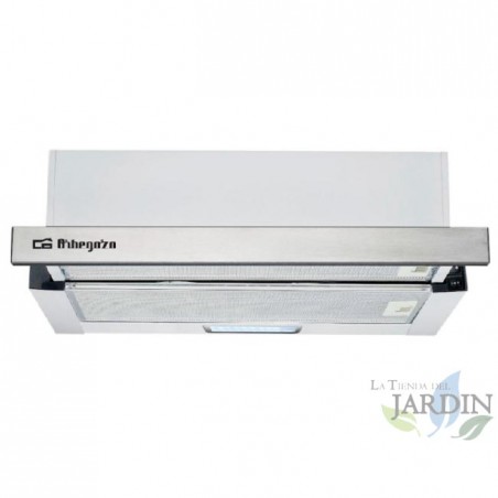  Telescopic hood with stainless steel front finish.  Orbegozo.  65 W motor. Energy class C.
