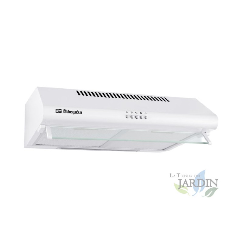  Standard WEISSE Haube Orbegozo.  2 Motoren mit 60 W. 3 Leistungsstufen.  Energieklasse C. Breite: 60 cm