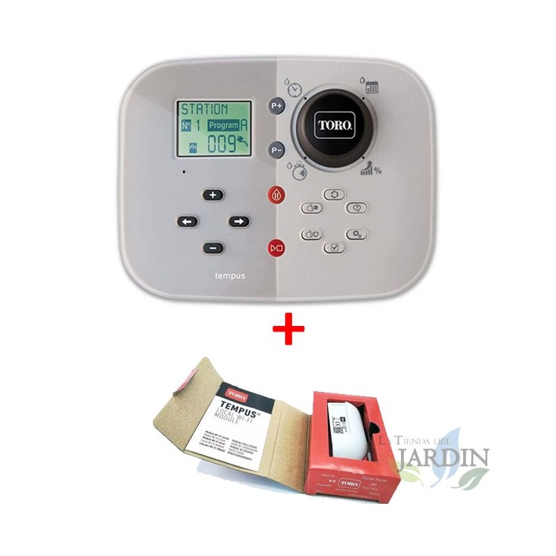 Kit programmatore di irrigazione elettrica Tempus Toro 4 zone interne + modulo Wi-Fi