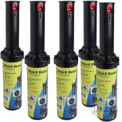 Lot de 5 Arroseur Toro MINI8. Turbine portée de 6 à 10,7 mètres. Filetage femelle 1/2'' Arrosage professionnel de jardin