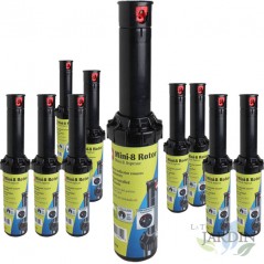 Lot de 10 Arroseur Toro MINI8. Turbine portée de 6 à 10,7 mètres. Filetage femelle 1/2'' Arrosage professionnel de jardin