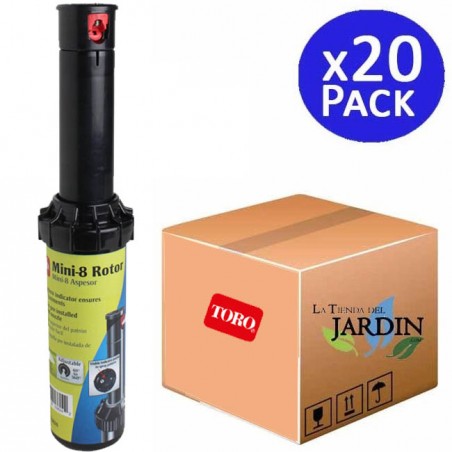 Lot de 20 Arroseur Toro MINI8. Turbine portée de 6 à 10,7 mètres. Filetage femelle 1/2'' Arrosage professionnel de jardin