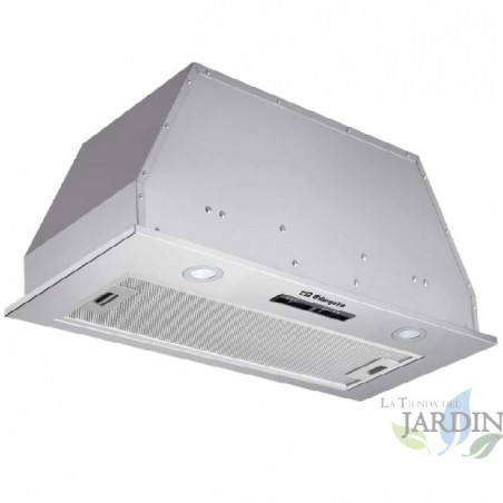 Cappa a cassetta Orbegozo Inox. Classe energetica B. Motore da 190 W.