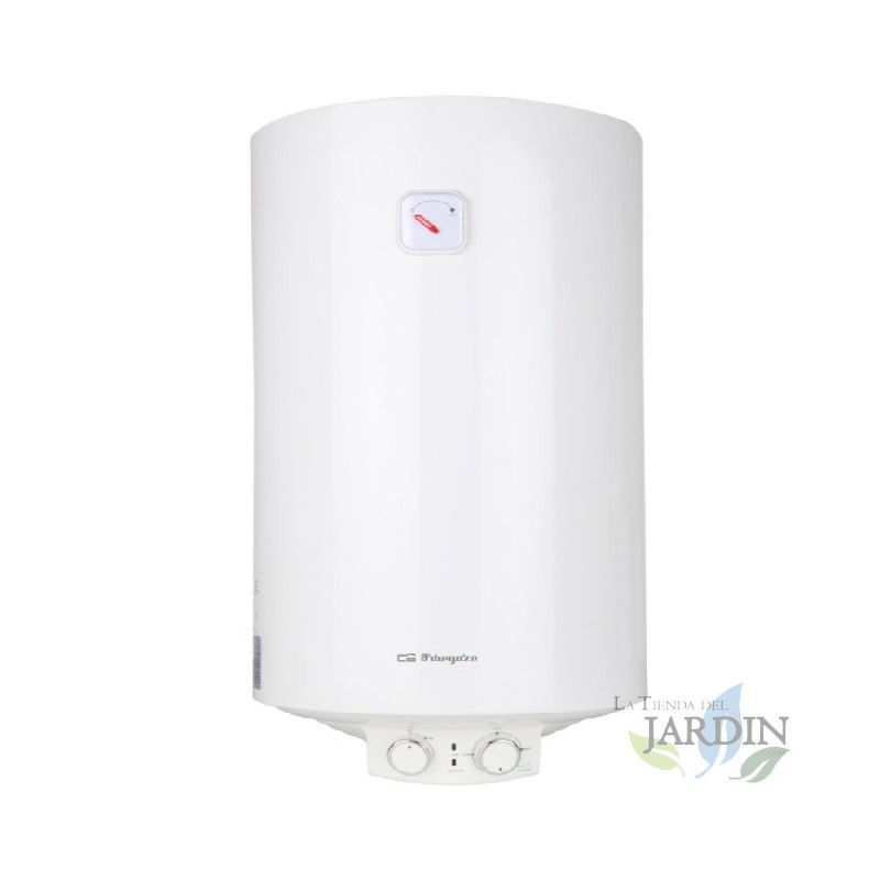 Orbegozo electric water heater. 50-liter capacity. Maximum temperature 75°C. Vertical installation. Low consumption. 1500W.