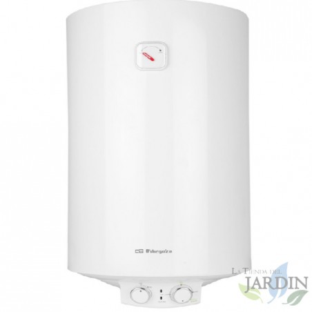 Scaldabagno elettrico Orbegozo. Capacità 100 litri. Temperatura massima 75°C. Installazione verticale. Basso consumo. 1500W.