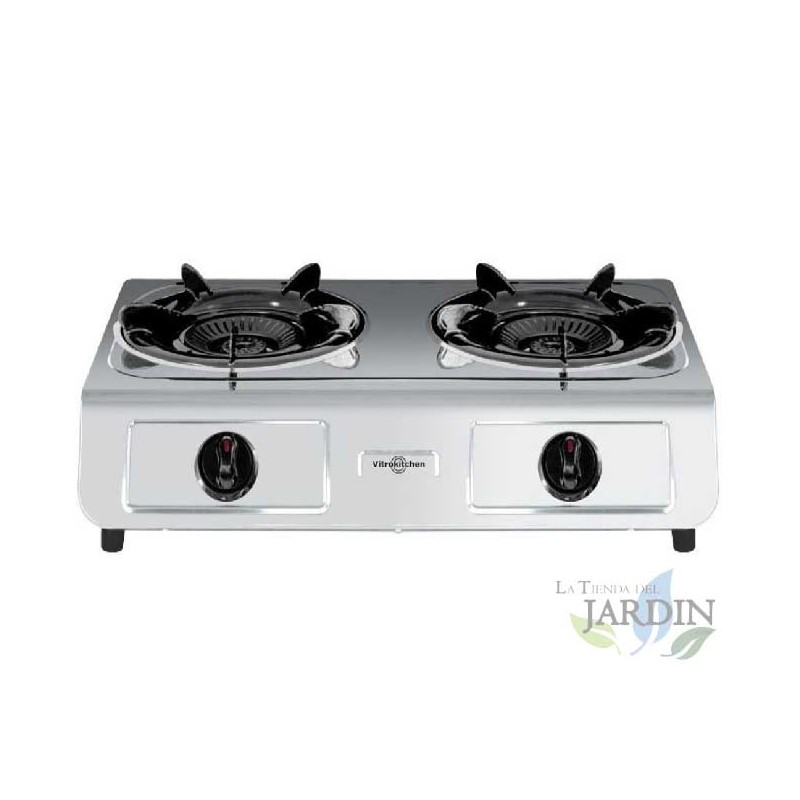 Cuisinière à gaz 2 feux Vitrokitchen 260IB en Acier inoxidable