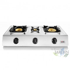 Cucina a gas Haeger a 3 fuochi. Acciaio inossidabile.