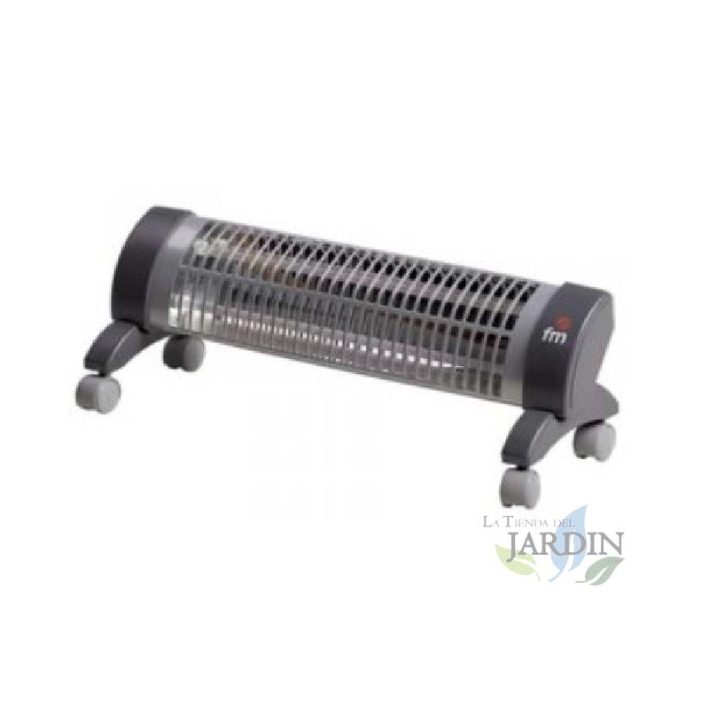 Radiateur infrarouge Poêle à quartz avec roues pivotantes. 2 puissances: 600W-1200W