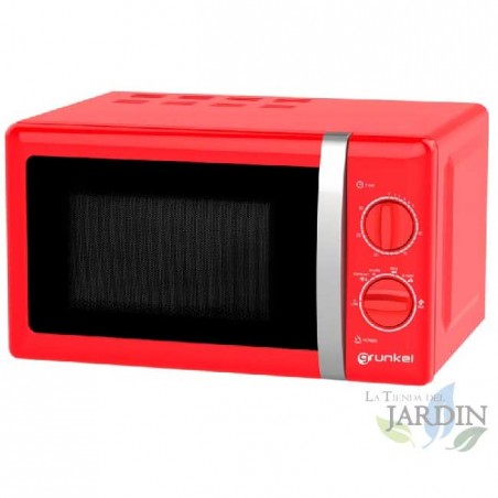Micro-ondas Grunkel Vintage, 700 W, capacidade de 20 L, vermelho