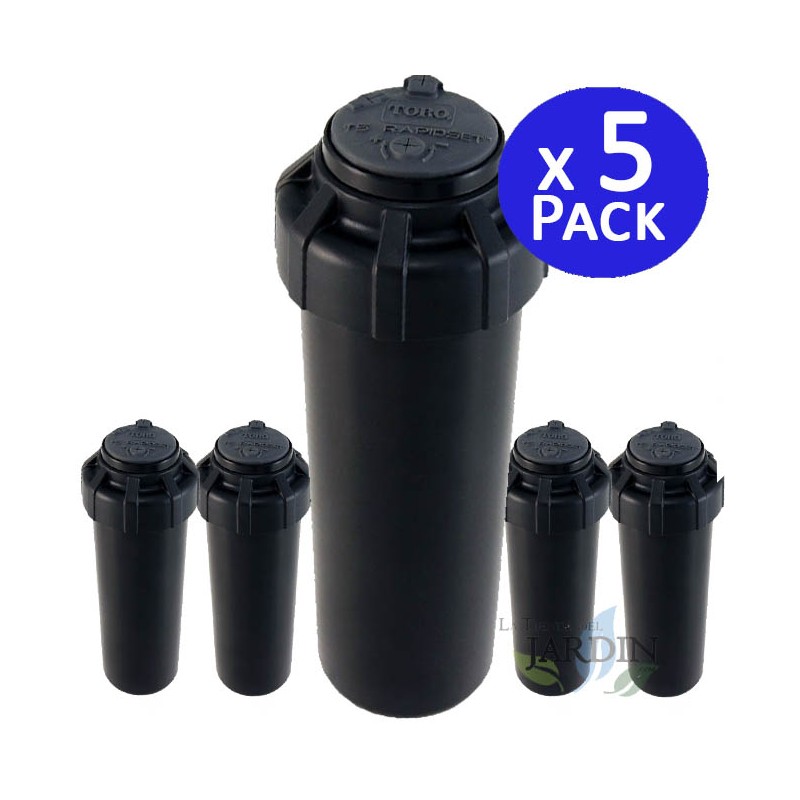 Set di 5 Irrigatore a turbina Toro T5T RS. Portata da 7,6 a 15,2 m. Filettatura femmina 3/4'', angolo regolabile