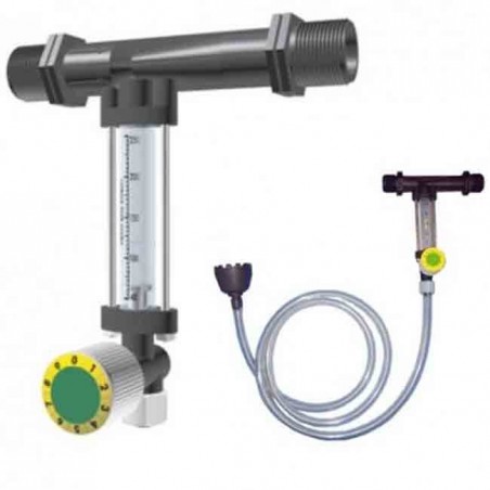 Injecteur d'engrais 32Ø 7mm avec valve et débitmètre venturi