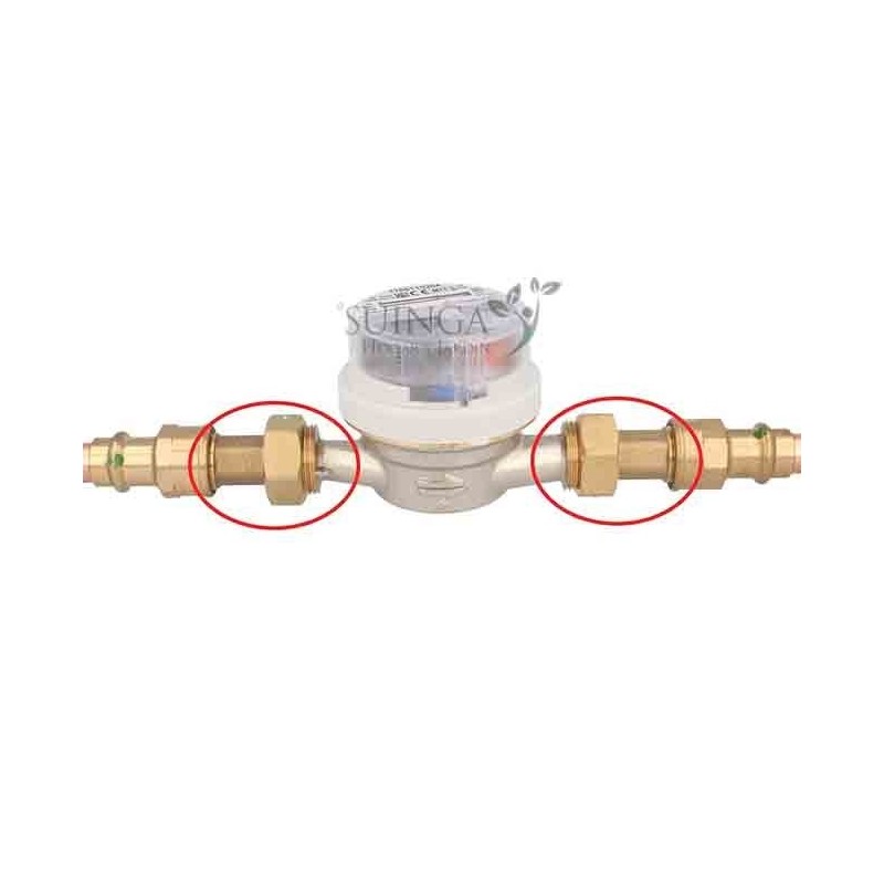 水道メーター用コネクタのセット15mm（3/4 