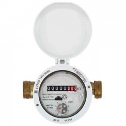  20mm single jet residential meter, 1" thread, cold water, drinking water use