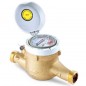 Compteur à jets multiples laiton 32 mm, filetage 1 1/2'', compteur d'eau froide et à boire Compteur à jets multiples laiton 32 mm, filetage 1 1/2'', compteur d'eau froide et à boire