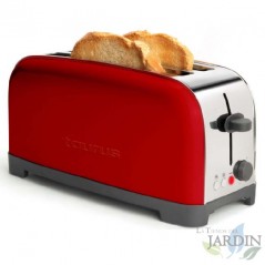 Taurus Red Vintage Toaster. 1400 W. Stainless Steel.